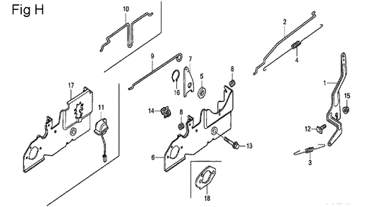 Fig-8 Diagram and Parts List for GCV160A Type R1A Honda Engine