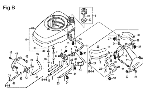 Fig-2 Diagram and Parts List for GCV160A Type S3H Honda Engine