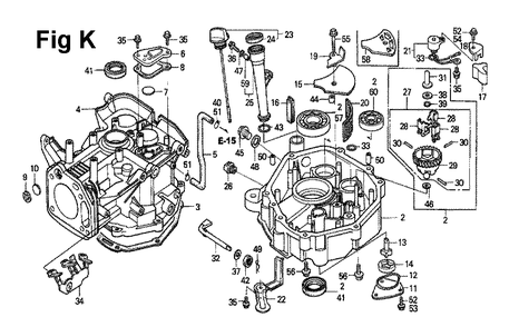 Fig-1 Diagram and Parts List for GXV270 Type DN Honda Engine