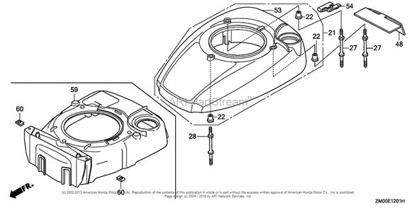 Fan Cover (2) Diagram and Parts List for GCV160LA0 (typeSBA)(GJARA-1000001) Honda Engine