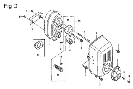Fig-4 Diagram and Parts List for GC160 Type WHE Honda Engine