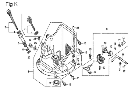Fig-11 Diagram and Parts List for GCV160LA0 Type A1A Honda Engine