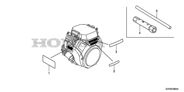 Label - Tool Diagram and Parts List for GX630RHX (Type TDCC)(GCAMH-2000001-9999999) Honda Engine