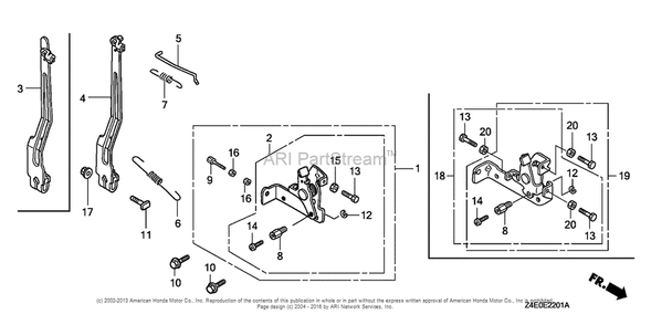 Control (2) Diagram and Parts List for GX100U (typeKRB5)(GCAGK-1000001) Honda Engine