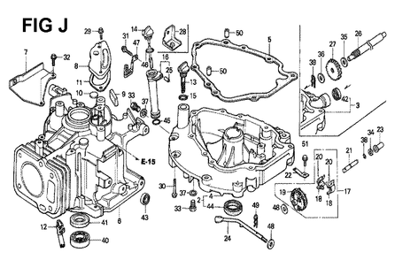 Fig-8 Diagram and Parts List for GXV120 Type SFTH Honda Engine