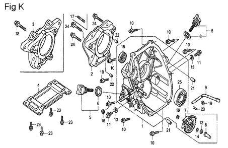 Fig-11 Diagram and Parts List for GX100U Type KRB Honda Engine
