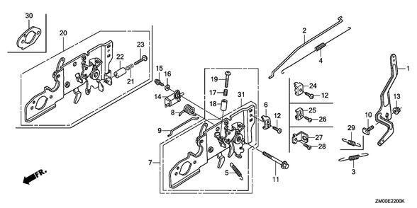 Control (1) Diagram and Parts List for GCV160LA1 (Type A1A)(GJATA-1000001-1999999) Honda Engine