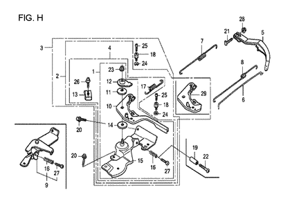 Fig-5 Diagram and Parts List for GX160U1 Type VHH4 Honda Engine