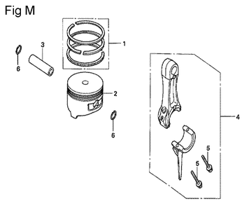 Fig-13 Diagram and Parts List for GX100U Type KRB Honda Engine