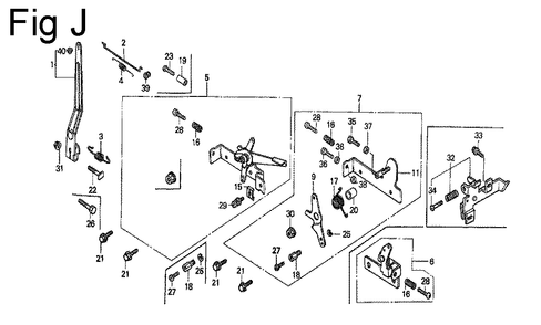 Fig-10 Diagram and Parts List for G100 Type Q Honda Engine