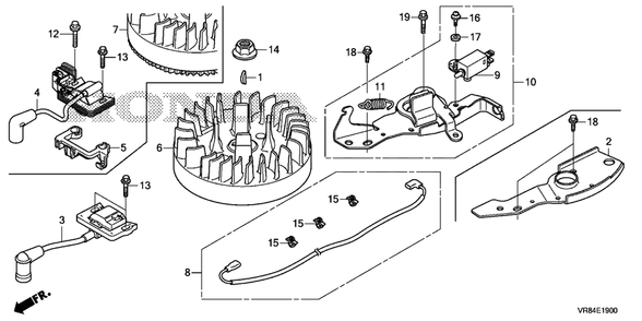 Part Location Diagram of 13331-Z8B-900 Honda Key, Special Woodruff (25x18)