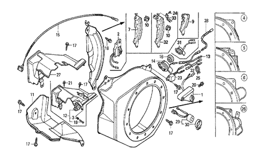 Part Location Diagram of 19640-ZH8-V11 Honda SHROUD ASSEMBLY. (UPPER)