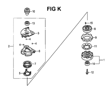 Fig-11 Diagram and Parts List for GCV190LA Type SBL Honda Engine