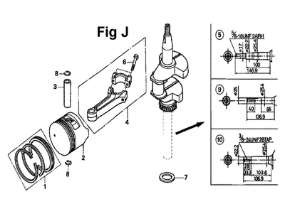 Fig-8 Diagram and Parts List for GXV160A1 Type N12 Honda Engine
