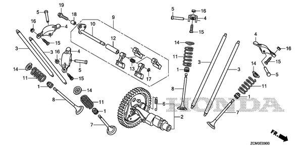 Camshaft Diagram and Parts List for GX690RH (Type TXFC)(GCAPH-2000001-9999999) Honda Engine