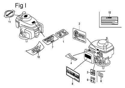 Fig-9 Diagram and Parts List for GSV190A Type A3TE Honda Engine