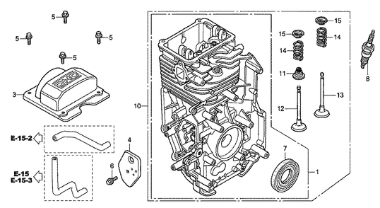 Fig-0 Diagram and Parts List for GC160A Type QHA Honda Engine