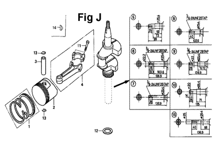 Fig-10 Diagram and Parts List for GXV160K1 Type N6 Honda Engine
