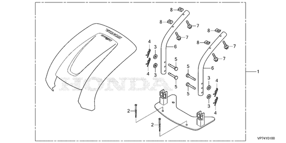 Station Roof Diagram and Parts List for HRM310K2 (Type  EAA)(MBEF-2015063 - 9999999) Honda Lawn Mower