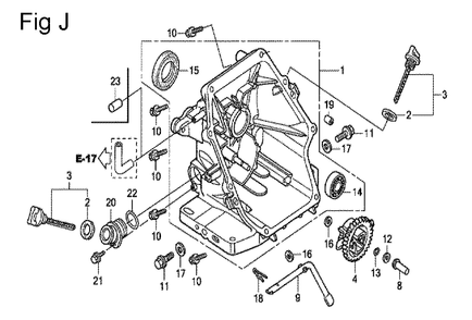 Fig-10 Diagram and Parts List for GC160A Type QDE Honda Engine