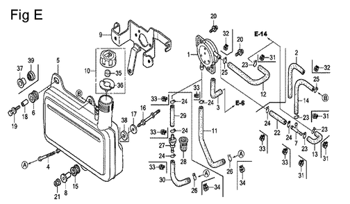 Fig-5 Diagram and Parts List for GC160A Type QHL Honda Engine