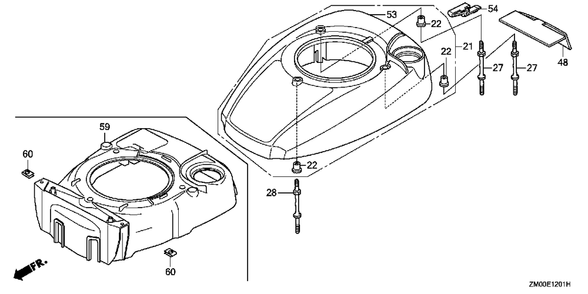 Fan Cover (2) Diagram and Parts List for GCV160LA0 (Type  G5AF)(GCAD-1000001 - 9999999) Honda Engine