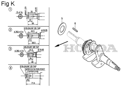 Fig-11 Diagram and Parts List for GS190A Type QBA Honda Engine