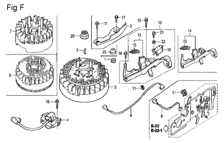 Fig-6 Diagram and Parts List for GCV160LA Type S3H Honda Engine