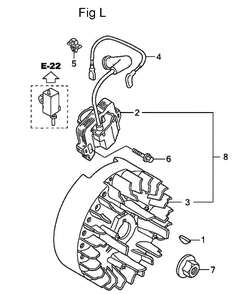 Fig-12 Diagram and Parts List for GC190LA Type QHAF Honda Engine