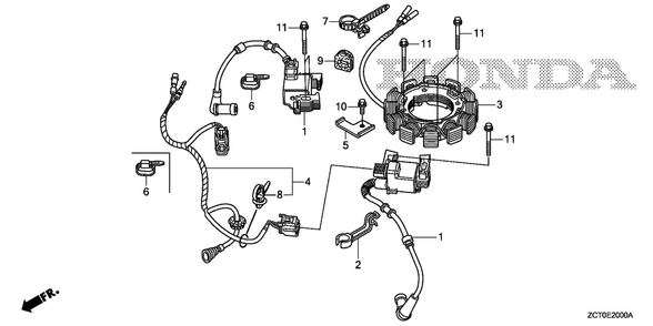 Ignition Coil Diagram and Parts List for GXV690RHX (Type TAF3)(GJAEH-2000001-9999999) Honda Engine