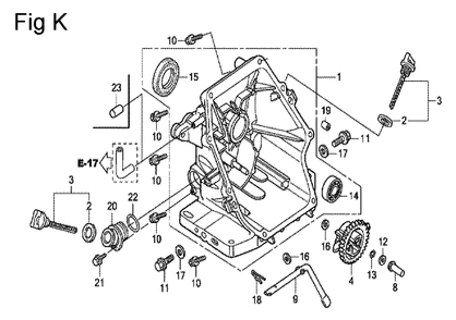 Fig-11 Diagram and Parts List for GC135 Type WXJ Honda Engine