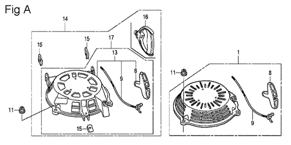 Fig-1 Diagram and Parts List for GCV160LE Type A7H1 Honda Engine