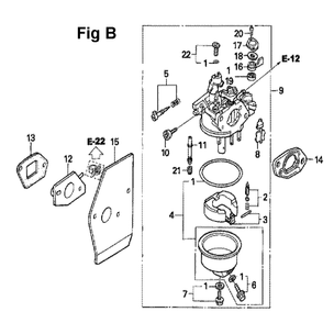 Fig-10 Diagram and Parts List for GXV160UA1 Type T1AH Honda Engine