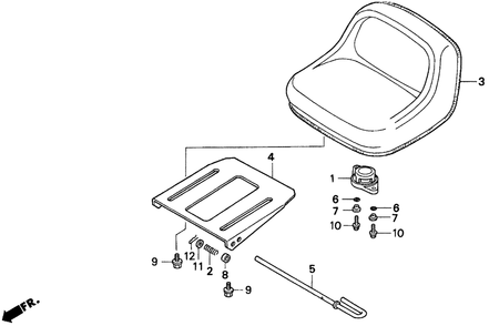 Seat Diagram and Parts List for H1011R (Type  SA)(MZAW-6000001 - 6100000) Honda Lawn Mower