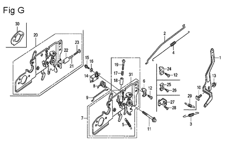 Fig-7 Diagram and Parts List for GCV160A Type BHH Honda Engine