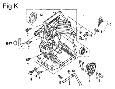 Fig-11 Diagram and Parts List for GS190A Type VXU Honda Engine