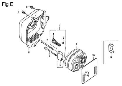 Fig-5 Diagram and Parts List for GCV190LA Type N1A Honda Engine