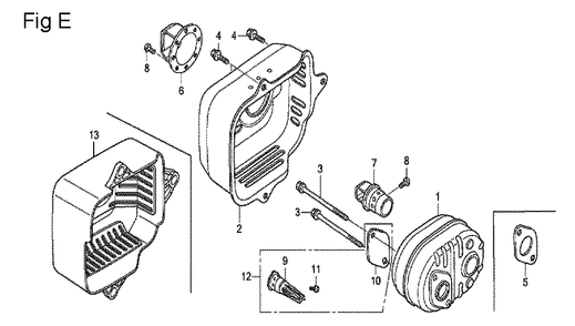 Fig-5 Diagram and Parts List for GCV160LA0 Type BHH Honda Engine