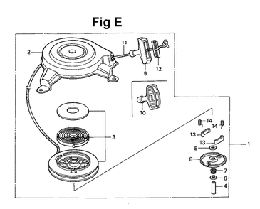 Fig-11 Diagram and Parts List for GXV140 Type A1 Honda Engine