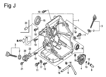 Fig-10 Diagram and Parts List for GC160 Type QHE Honda Engine