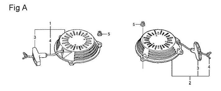 Fig-1 Diagram and Parts List for GCV160LA Type N1A Honda Engine