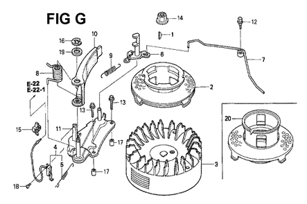 Fig-4 Diagram and Parts List for GXV160H2 Type A1SA Honda Engine