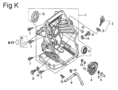 Fig-11 Diagram and Parts List for GS190A Type VXE Honda Engine