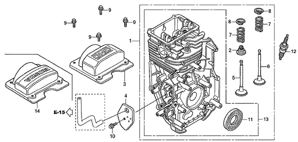 Fig-0 Diagram and Parts List for GC160LA Type QHG Honda Engine