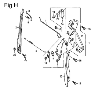 Fig-8 Diagram and Parts List for GC190LA Type QHC Honda Engine