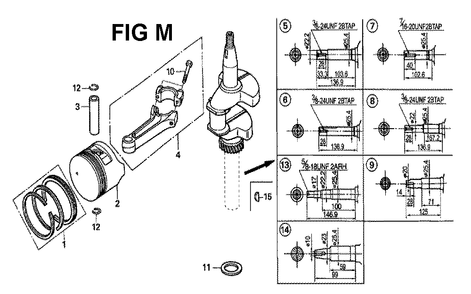 Fig-12 Diagram and Parts List for GXV160H2 Type SFC Honda Engine