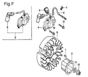 Fig-6 Diagram and Parts List for GX100U Type KRB Honda Engine
