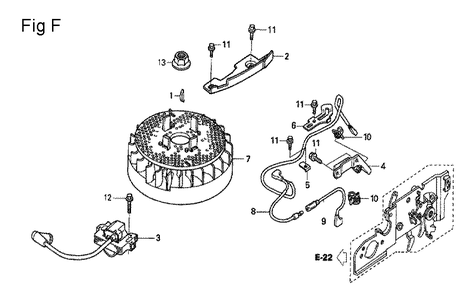Fig-6 Diagram and Parts List for GCV160A Type NBL1 Honda Engine