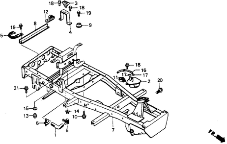 Part Location Diagram of 50100-751-700 Honda Frame