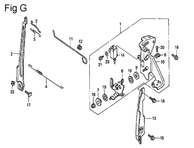 Fig-7 Diagram and Parts List for GC160A Type QHE1 Honda Engine